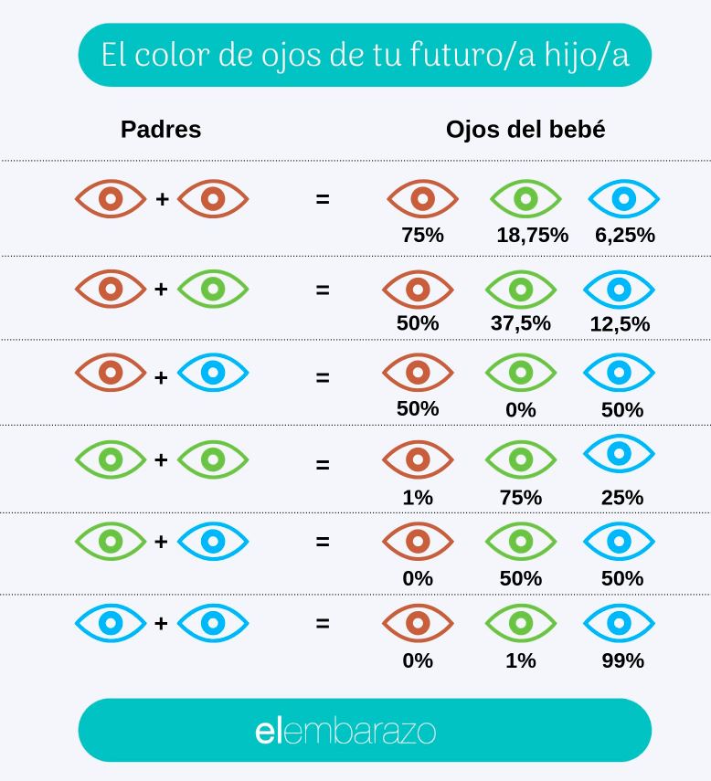 ¿De qué color tendrá los ojos mi hijo o hija?